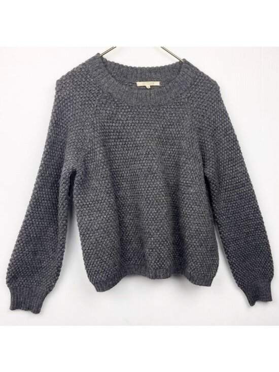 ALI GOLDEN Sweaters - ALI GOLDEN MERINO AND ALPACA MOCK TURTLENECK GREY SWEATER SMALL
